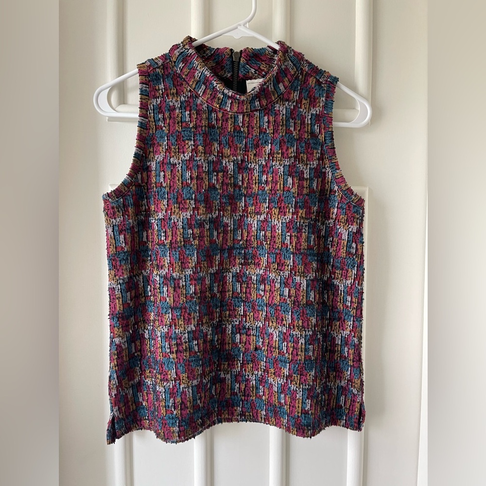 Anthropologie Multicolor Sleeveless Knit Top